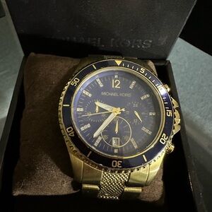 MICHAEL Michael Kors Gold and Blue Watch